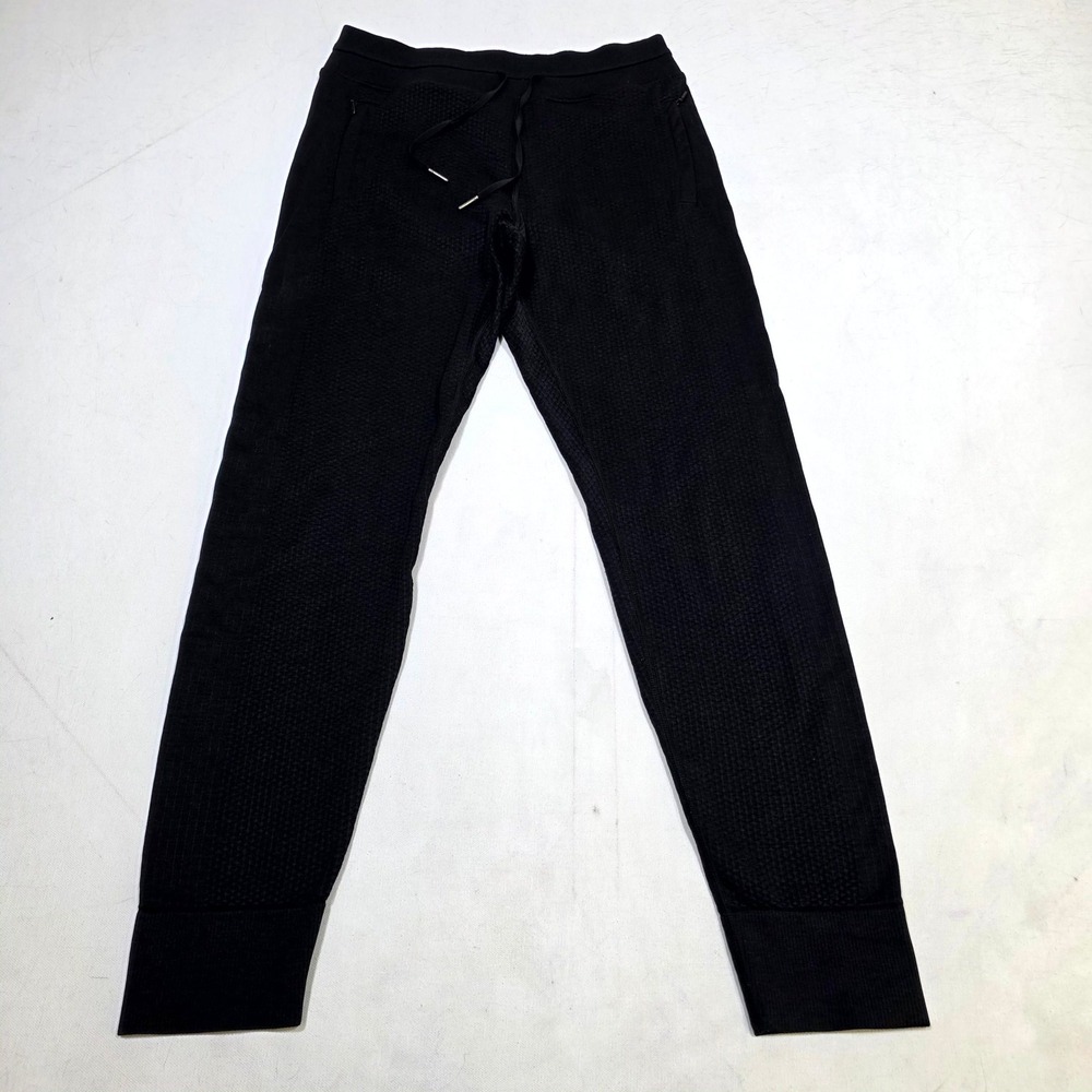 Lululemon Jogger Pants Womens 6 Black Merino Wool Blend Textured Knit Athletic